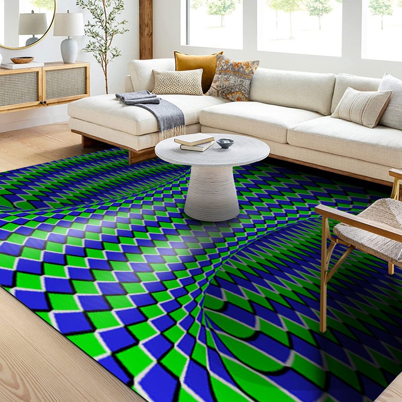 3D Vortex Illusion Gif Carpet Rug for Livingroom