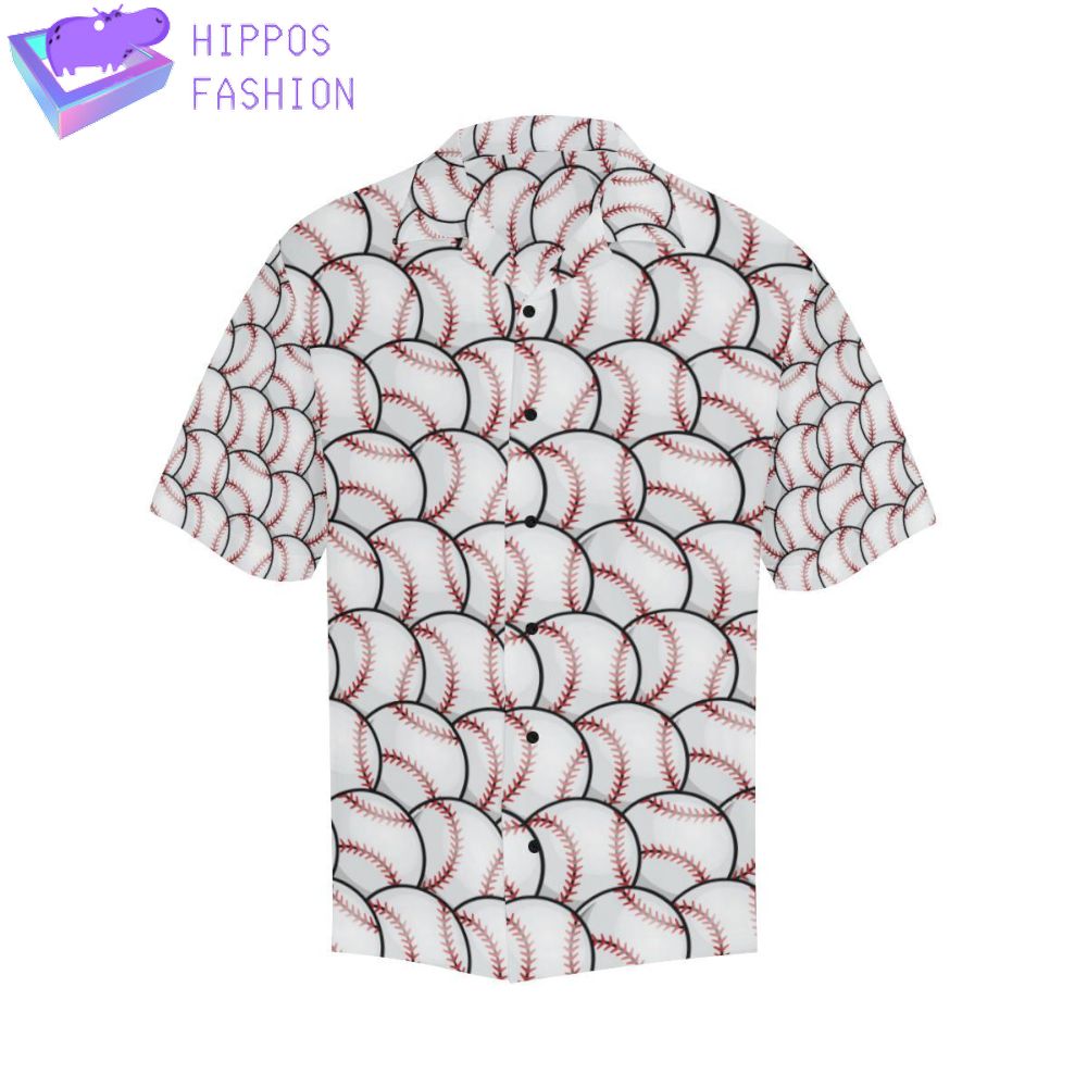 Baseball Ball Pattern Hawaiian Shirt