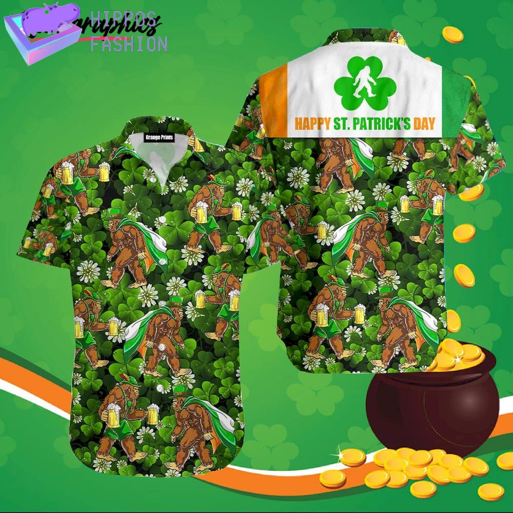 Bigfoot Irish Happy St Patricks Day Hawaiian Shirt