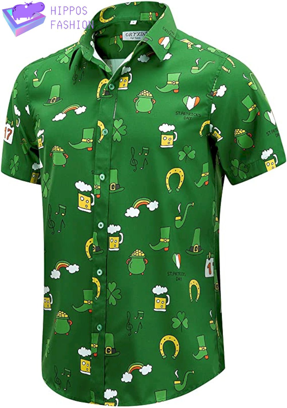 Funny St. Patricks Day Irish Flag Hawaiian Shirt