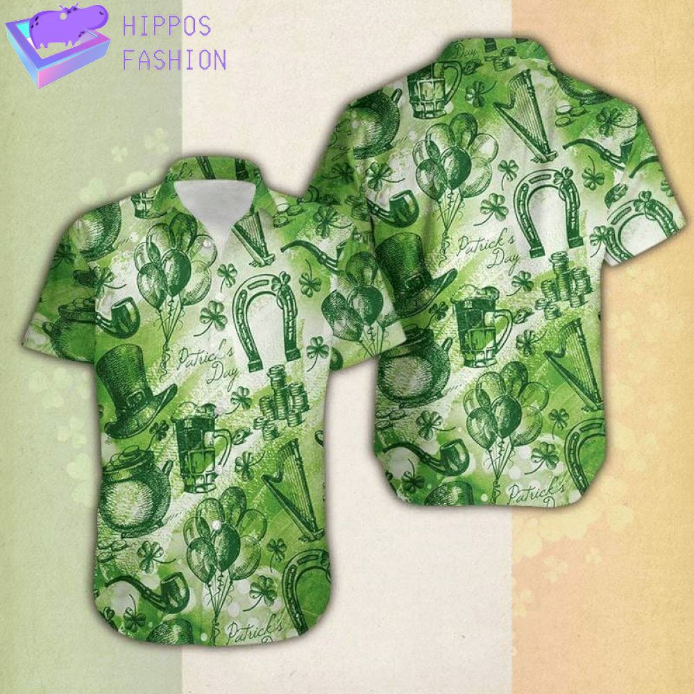 Green Saint Patricks Day Vintage Hawaiian Shirt