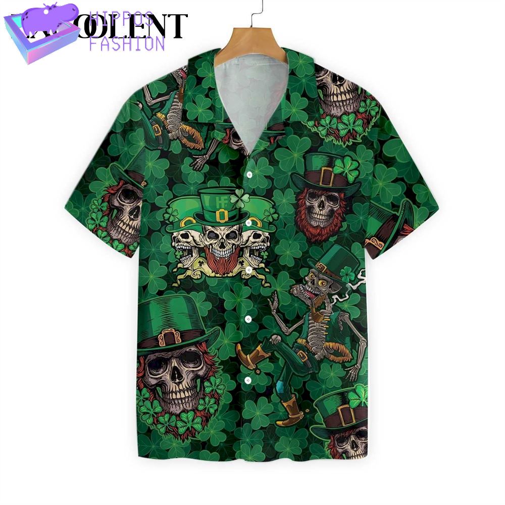 Leprechaun Skull Happy Saint PatrickS Day Hawaiian Shirt