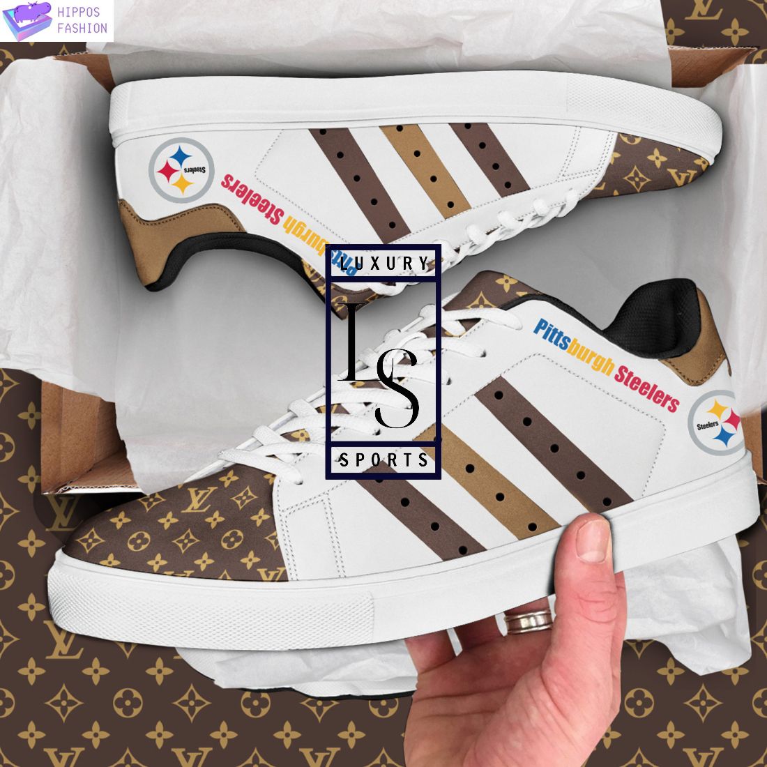 Pittsburgh Steelers LV Luxury Stan Smith Shoes