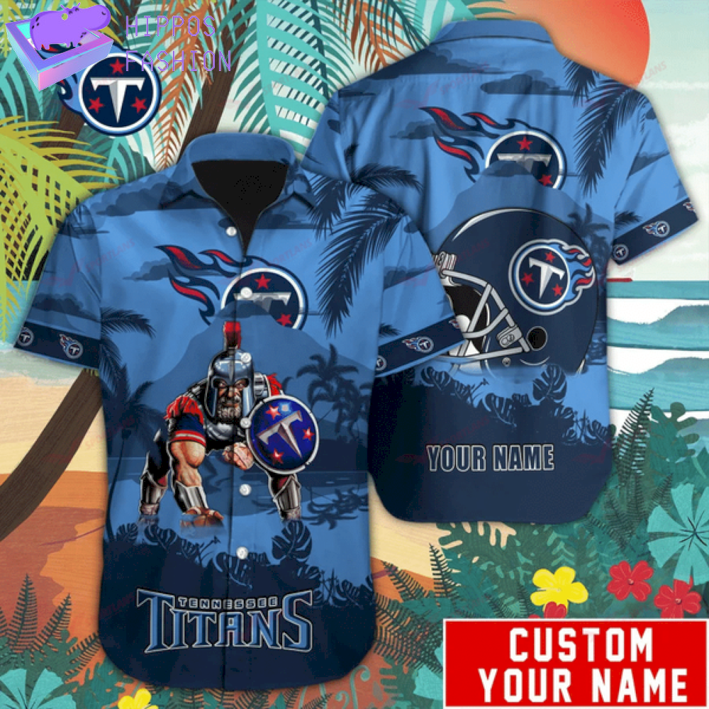 Tennessee Titans Hawaiian Shirt Mascot Customize Your Name