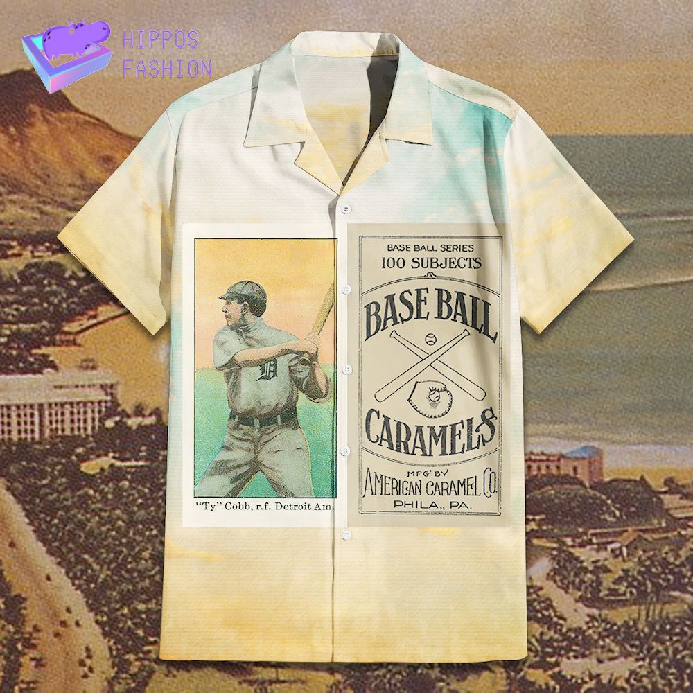 American Caramel Ty Cobb Hawaiian Shirt D