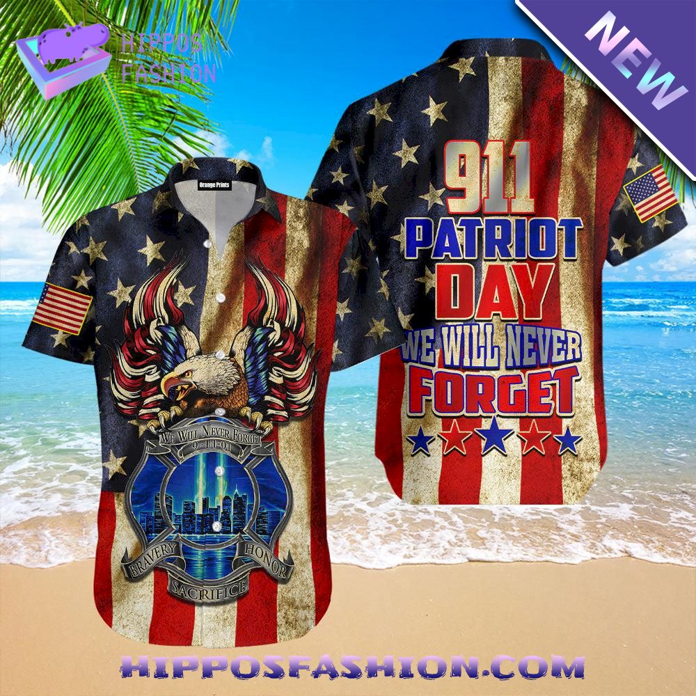 Patriot Day We Will Never Forget Aloha Hawaiian Shirt