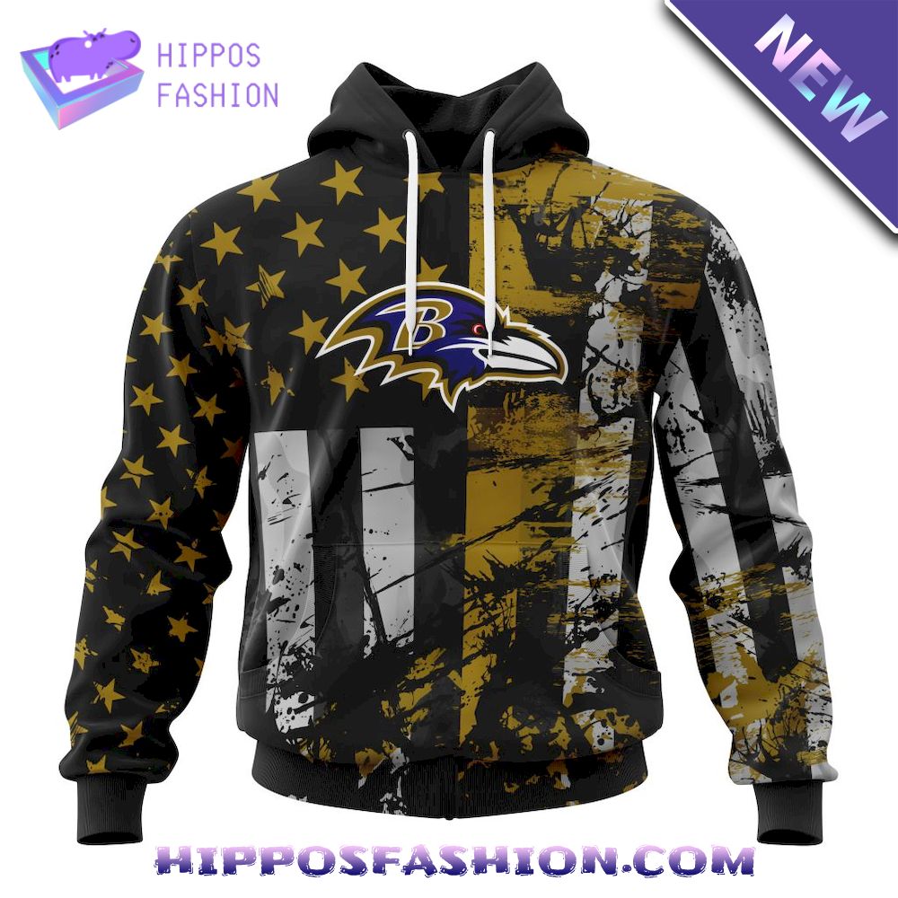 Baltimore Ravens Classic American Flag Personalized Hoodie