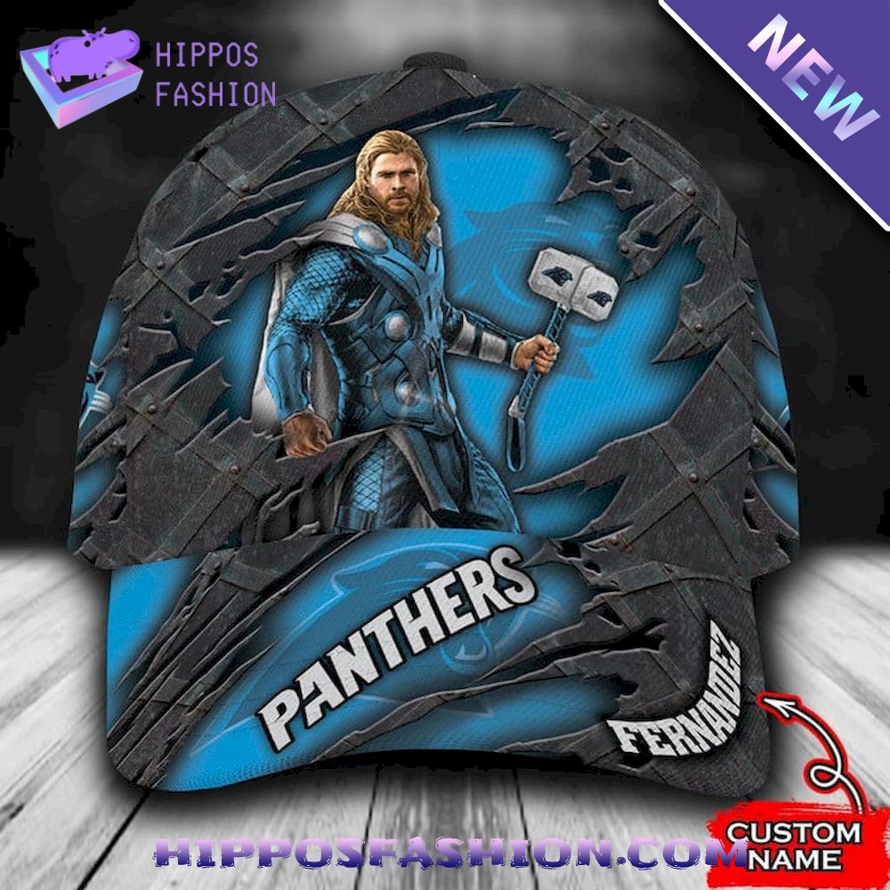 Carolina Panthers Thor Marvel Personalized D Baseball Cap