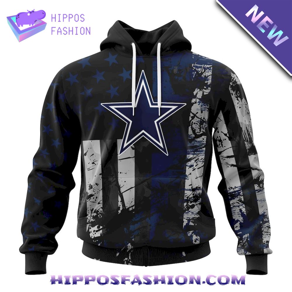 Dallas Cowboys Classic American Flag Personalized Hoodie