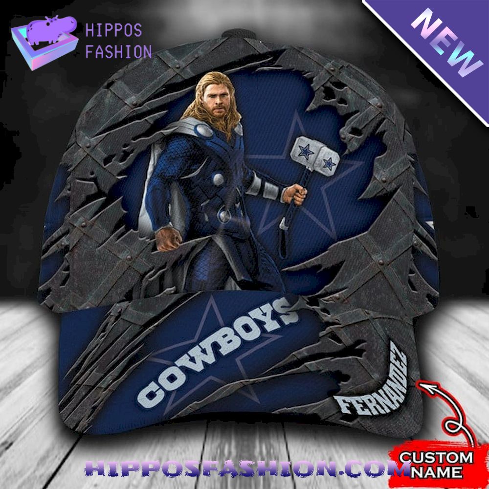 Dallas Cowboys Thor Marvel Personalized D Baseball Cap