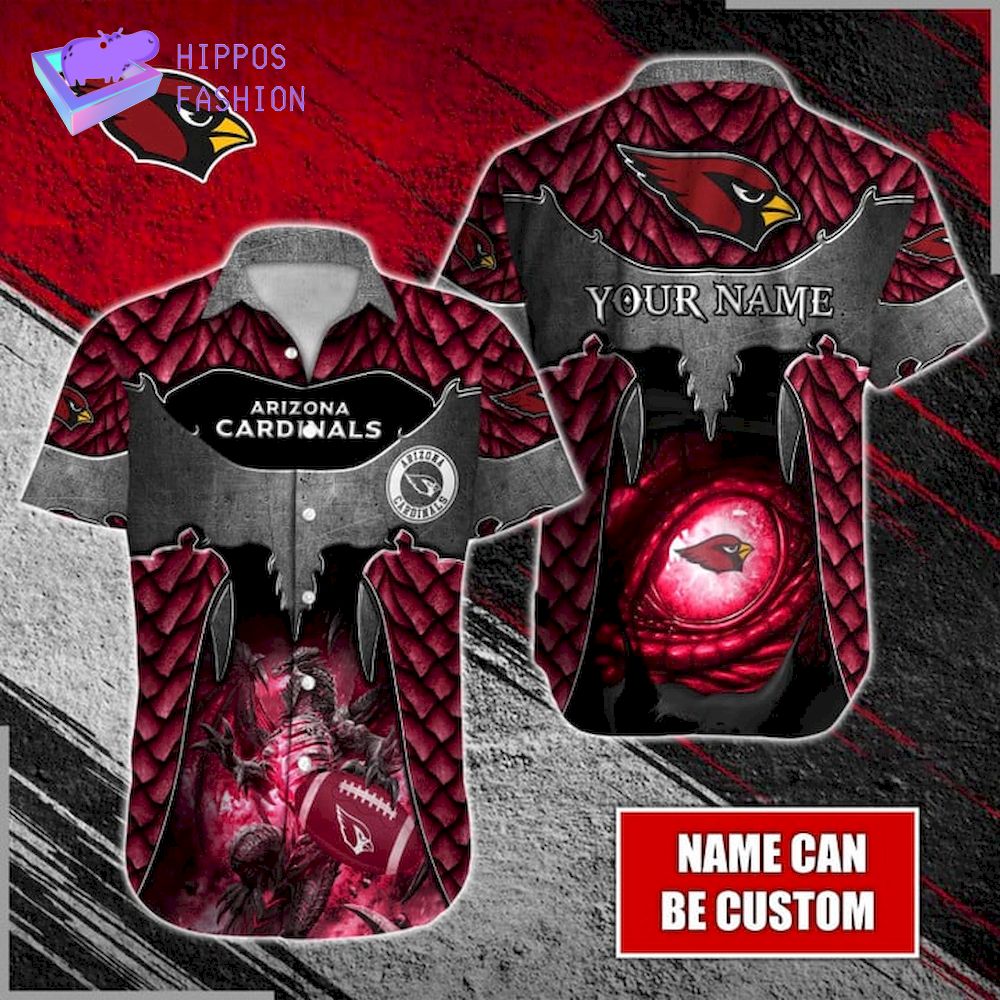 Dragon Arizona Cardinals Custom Name Hawaiian Shirt
