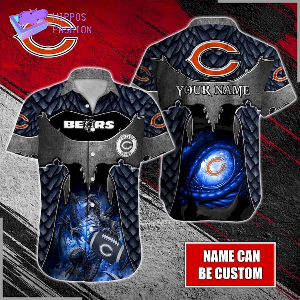 Dragon Chicago Bears Custom Name Hawaiian Shirt