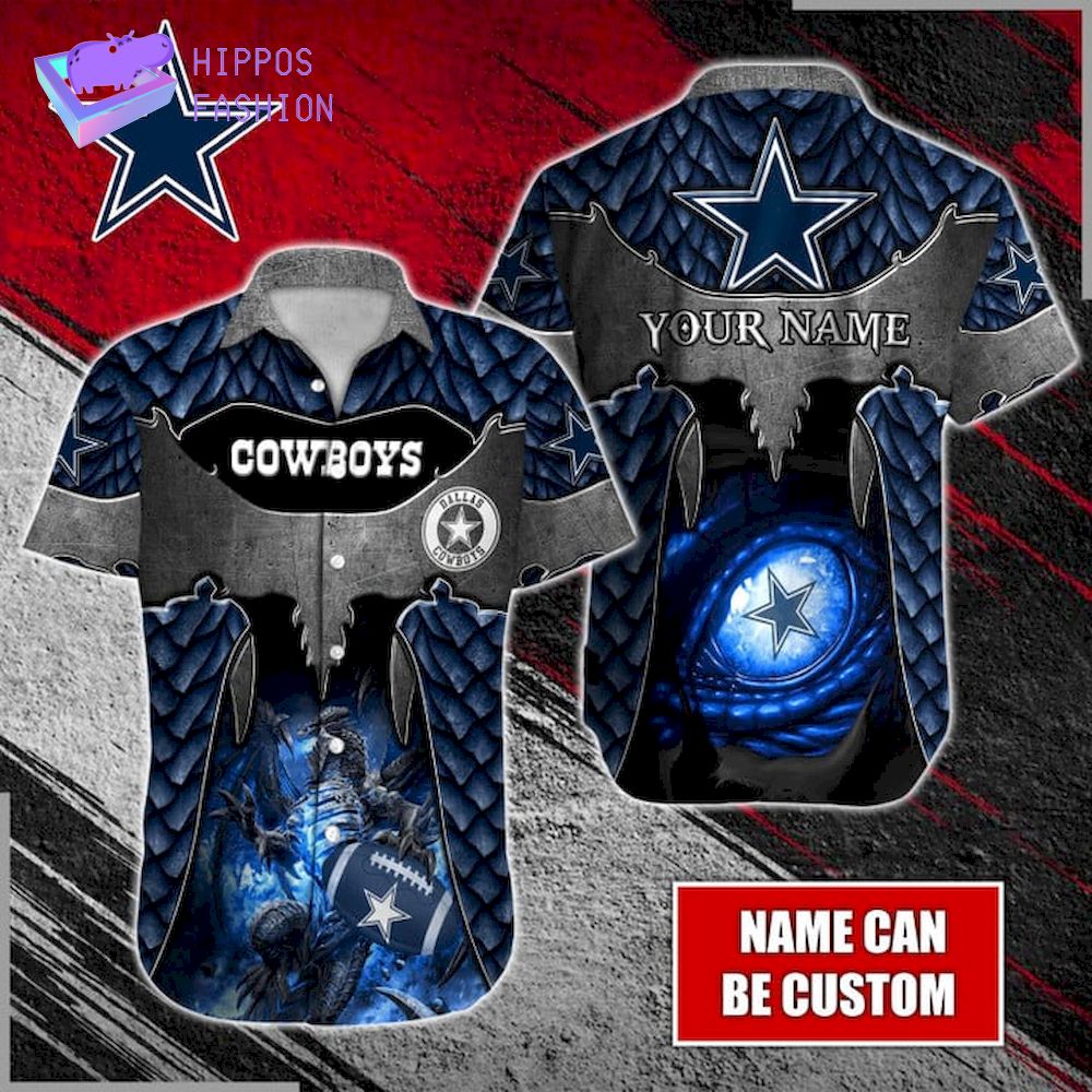 Dragon Dallas Cowboys Custom Name Hawaiian Shirt