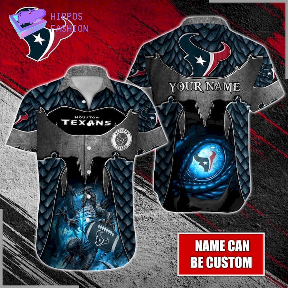 Dragon Houston Texans Custom Name Hawaiian Shirt