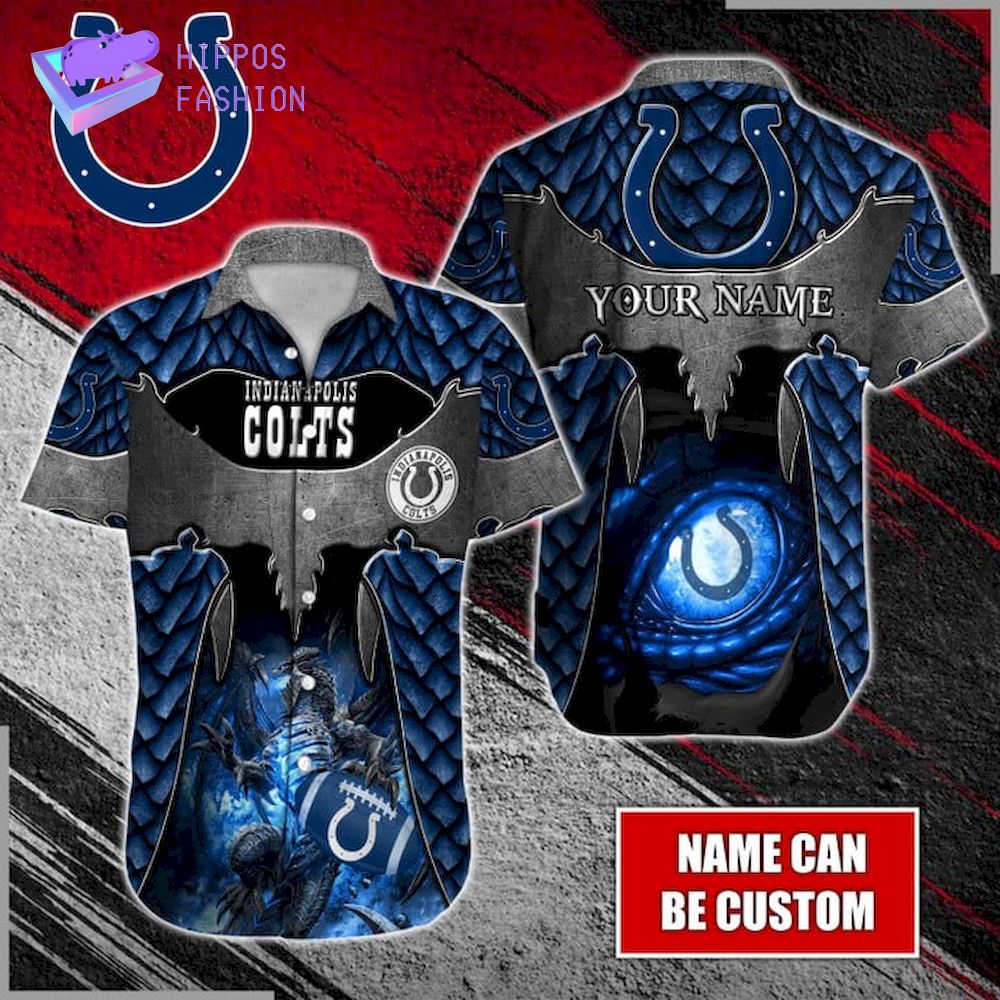 Dragon Indianapolis Colts Custom Name Hawaiian Shirt