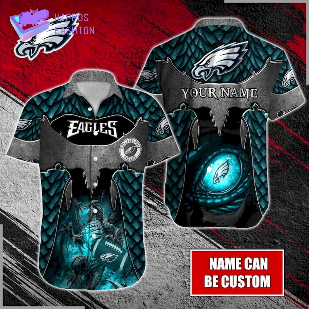 Dragon Philadelphia Eagles Custom Name Hawaiian Shirt