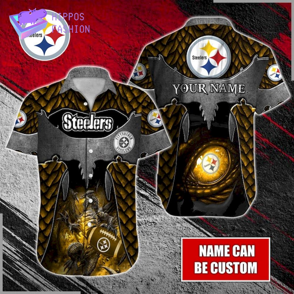 Dragon Pittsburgh Steelers Custom Name Hawaiian Shirt
