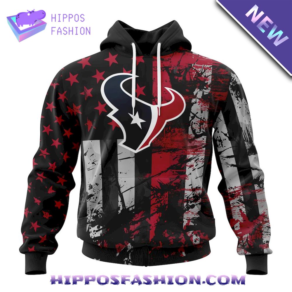 Houston Texans Classic American Flag Personalized Hoodie