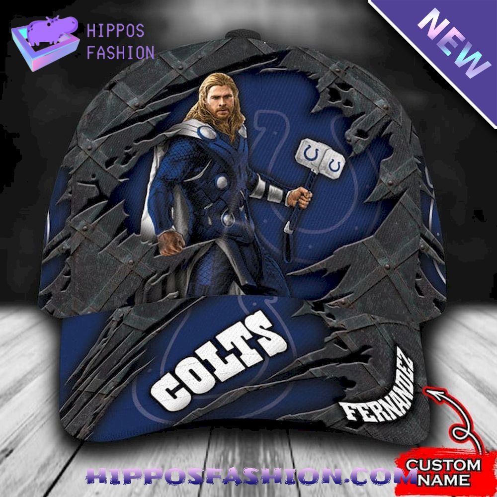 Indianapolis Colts Thor Marvel Personalized D Baseball Cap