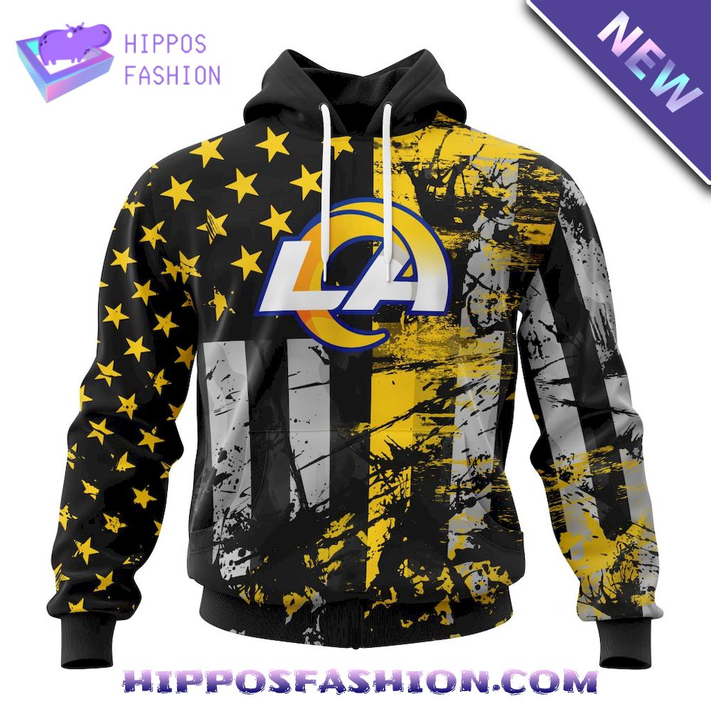 Los Angeles Rams Classic American Flag Personalized Hoodie