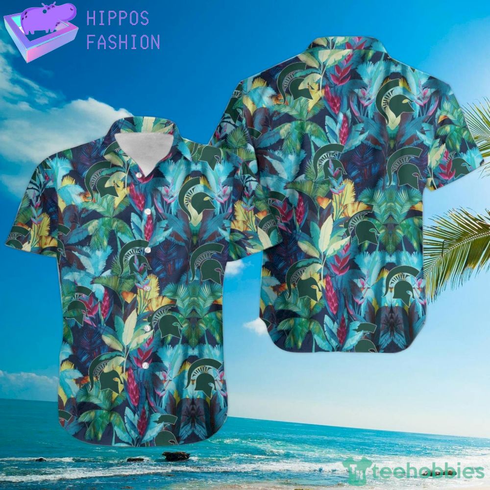 Michigan State Spartans Floral Tropical Hawaiian Shirt