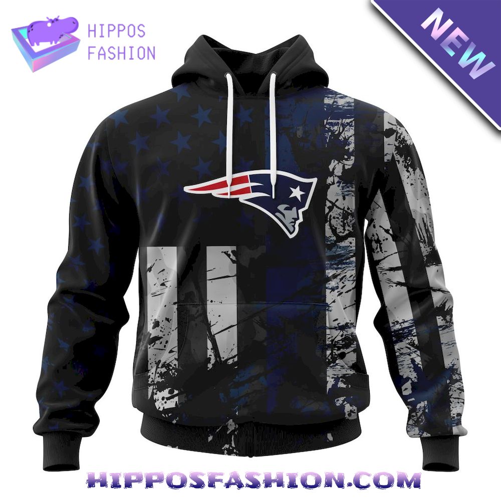 New England Patriots Classic American Flag Personalized Hoodie