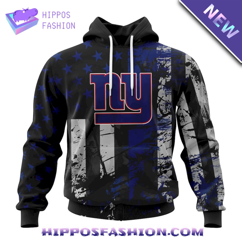 New York Giants Classic American Flag Personalized Hoodie