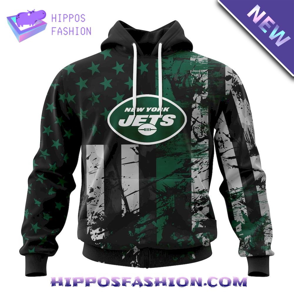 New York Jets Classic American Flag Personalized Hoodie