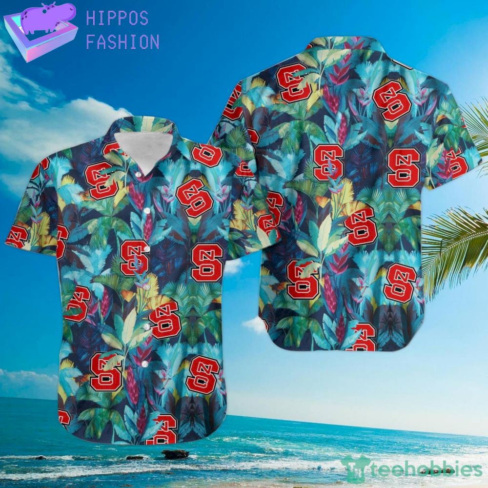 North Carolina State Wolfpack Floral Tropical Hawaiian Shirt