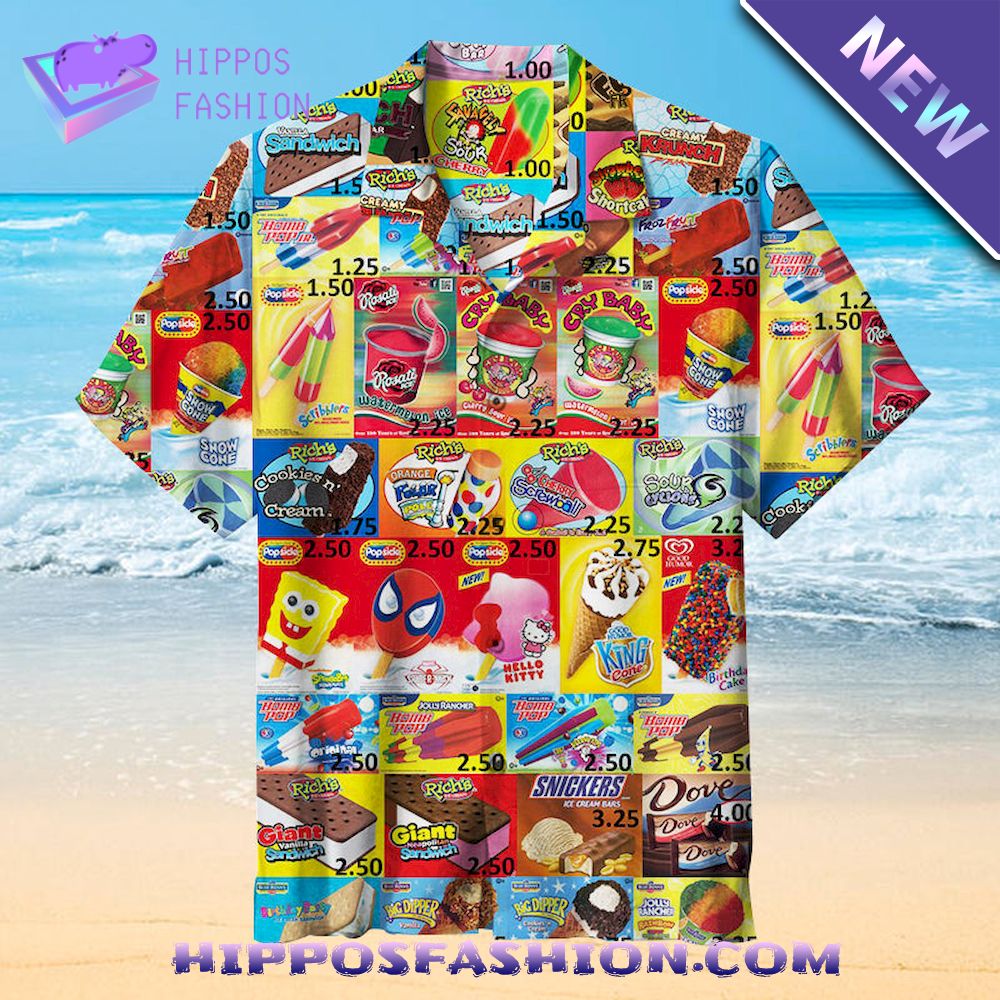 Old Summers Those Old Ice Creams Snickers Hawaiian Shirt D