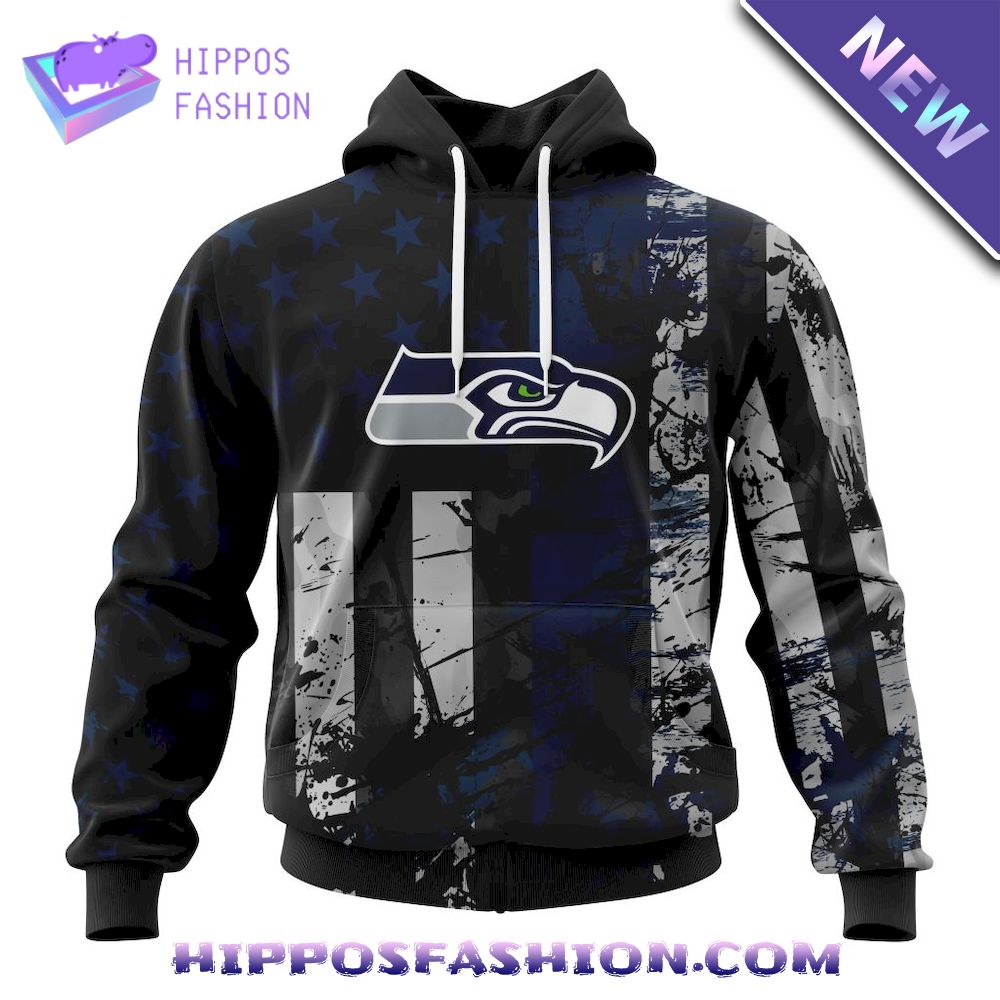 Seattle Seahawks Classic American Flag Personalized Hoodie