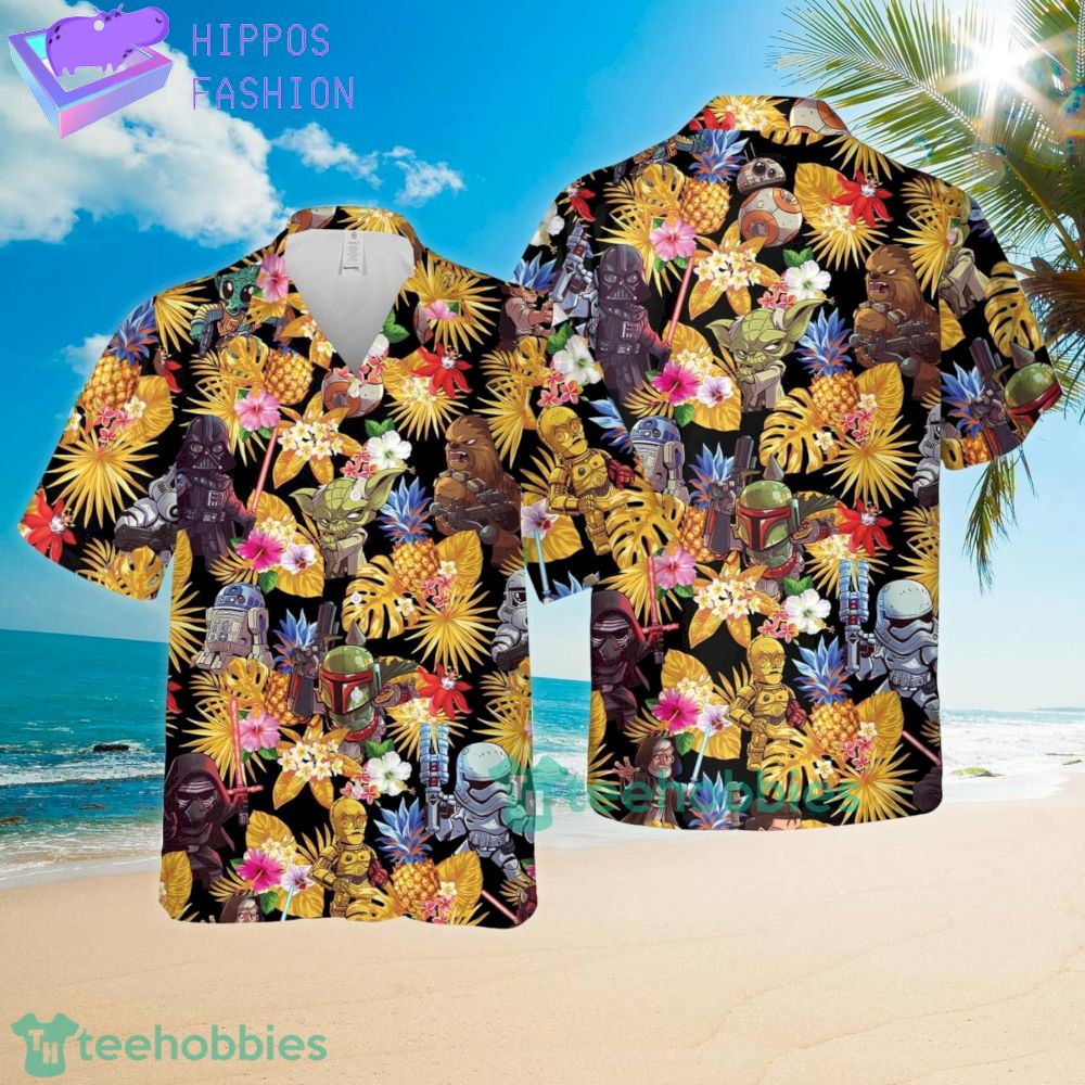 Star Wars Tropical Pineapple Tropical Flower Hawaiian Shirt And Shorts
