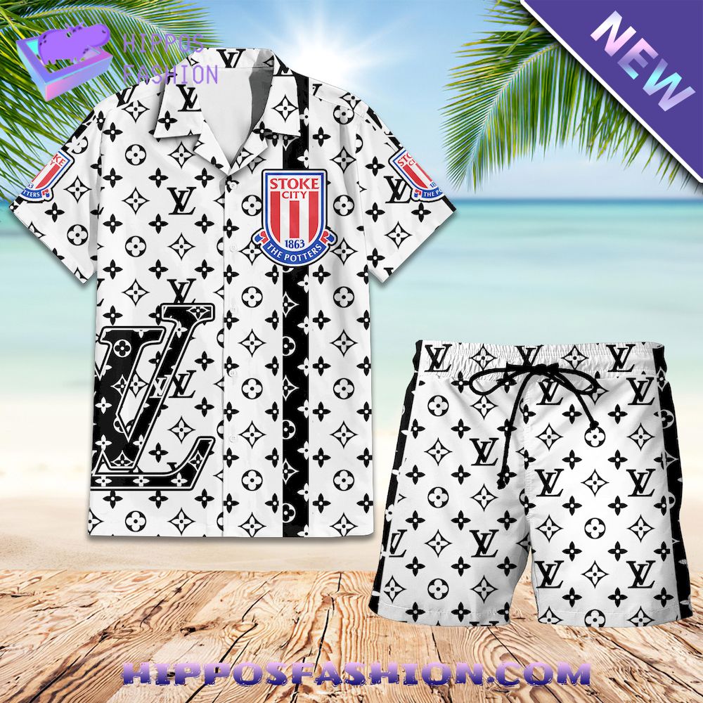 Stoke City Louis Vuitton Hawaiian shirt and shorts