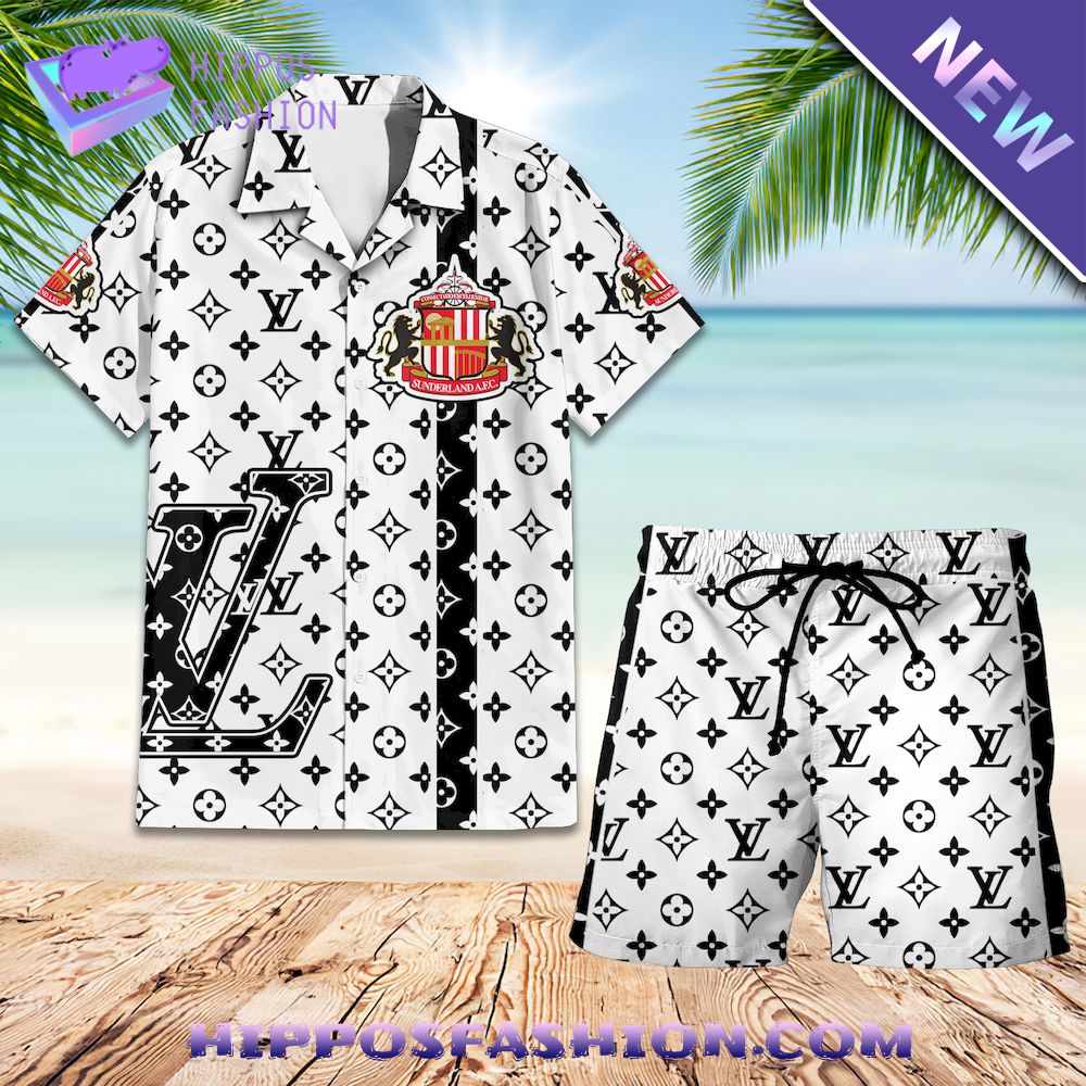 Sunderland FC Louis Vuitton Hawaiian shirt and shorts