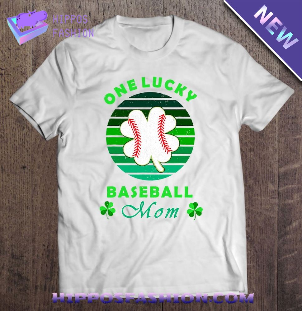 Vintage One Lucky Baseball Mom St Patricks Day Shamrock Shirt