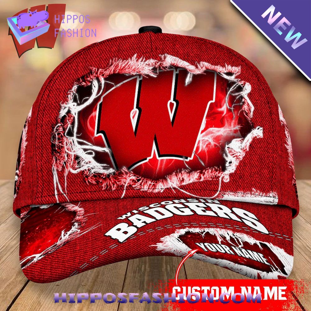 Wisconsin Badgers Custom Name Baseball Cap