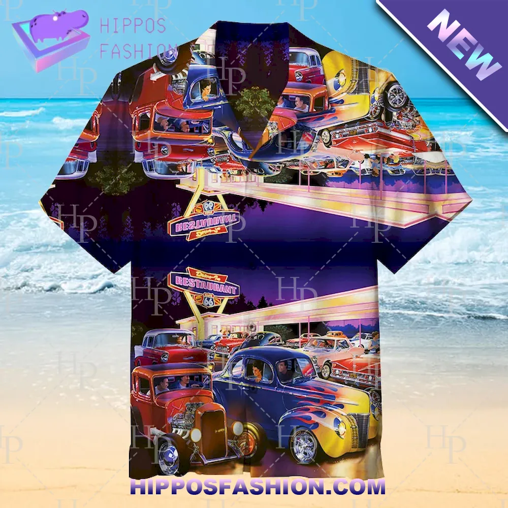 Cars Vintage Unisex Hawaiian Shirt D