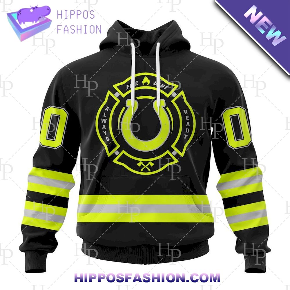 Indianapolis Colts Special FireFighter Uniform Custom Name Hoodie