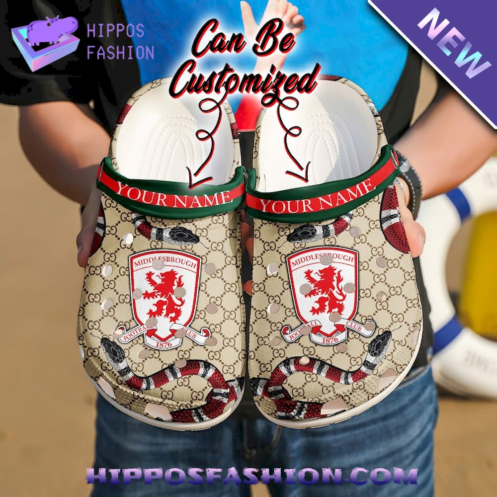 Middlesbrough FC Gucci Luxury Custom Name Crocband Crocs Shoes