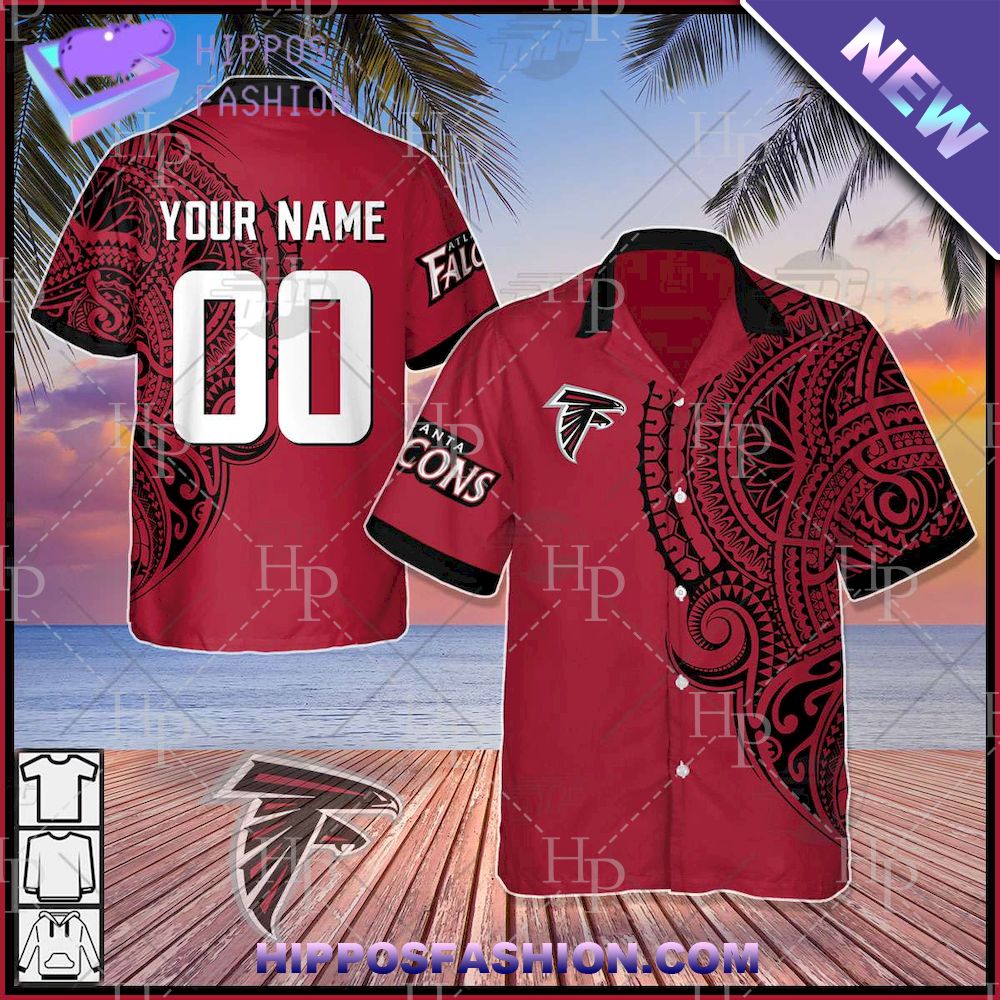 NFL Atlanta Falcons Polynesian Tattoo Personalized Hawaiian Shirt