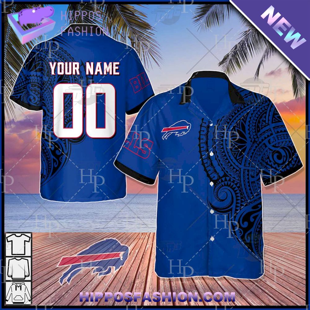NFL Buffalo Bills Polynesian Tattoo Personalized Hawaiian Shirt