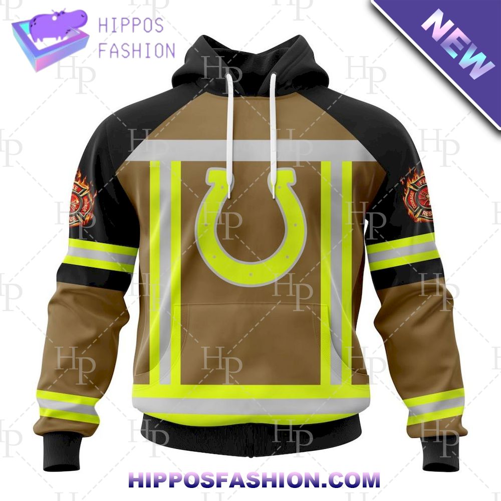 NFL Indianapolis Colts FireFighter Uniform Custom Name Hoodie