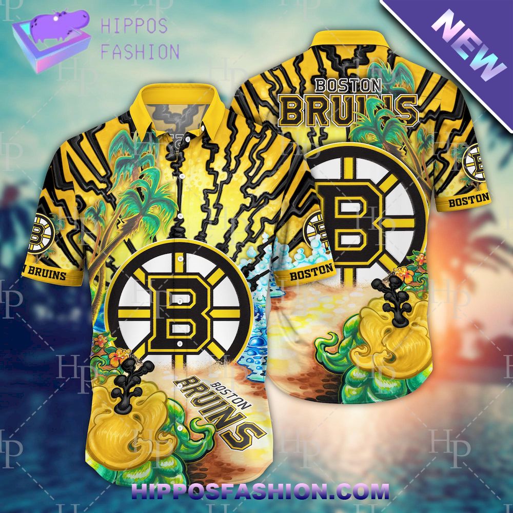 NHL Boston Bruins Flower Hawaiian Shirt
