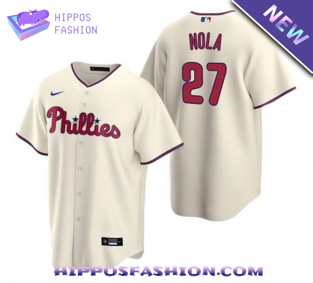 Philadelphia Phillies Aaron Nola Cream Baseball Jersey