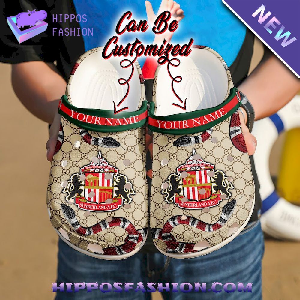 Sunderland FC Gucci Luxury Custom Name Crocband Crocs Shoes