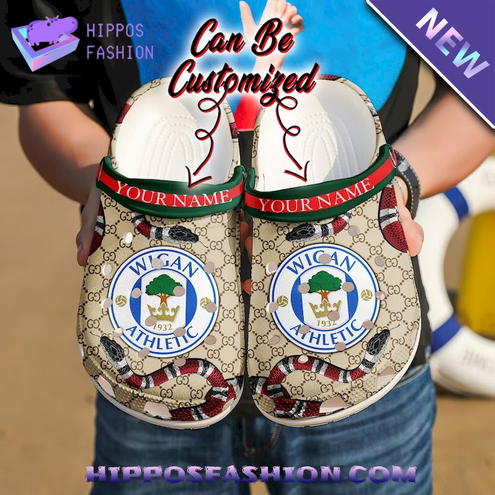 Wigan Athletic Gucci Luxury Custom Name Crocband Crocs Shoes