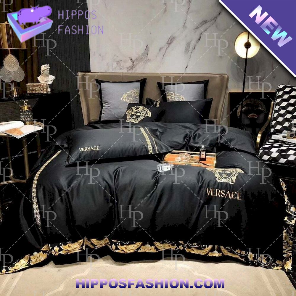 Versace Black Logo Luxury Bedding Set