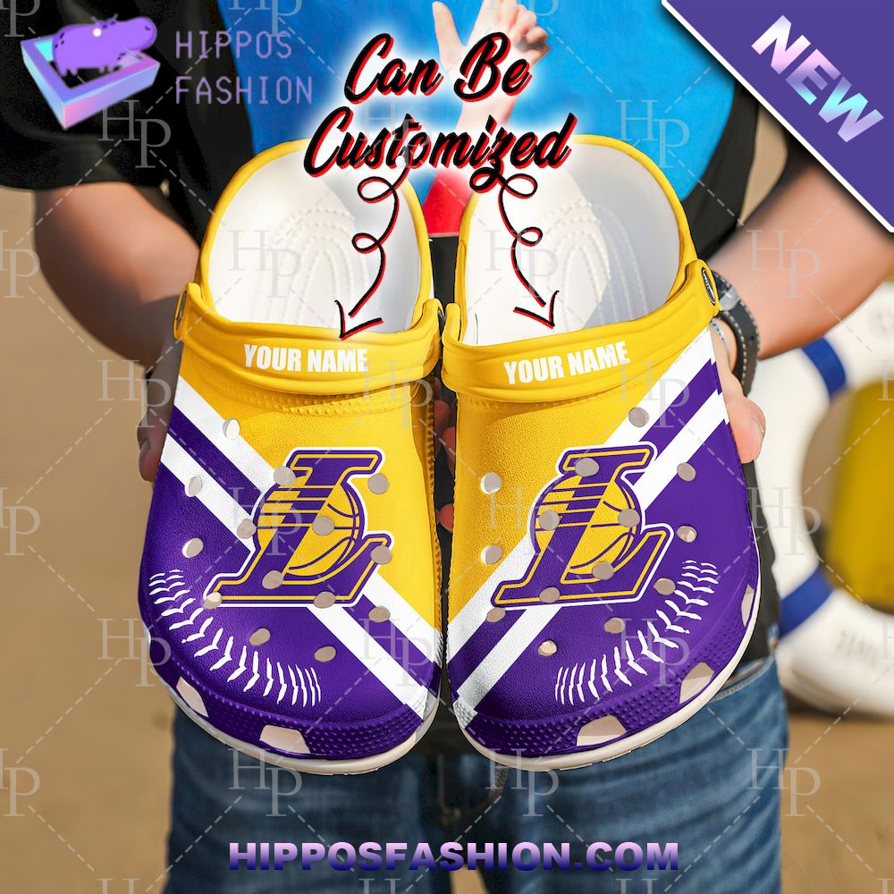 Los Angeles Lakers Basketball Personalized Crocs Clogs shoes