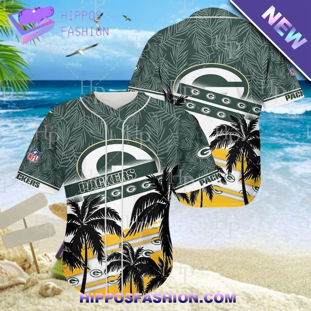 Green Bay Packers NFL Palm Trees Baseball Jersey - HipposFashion